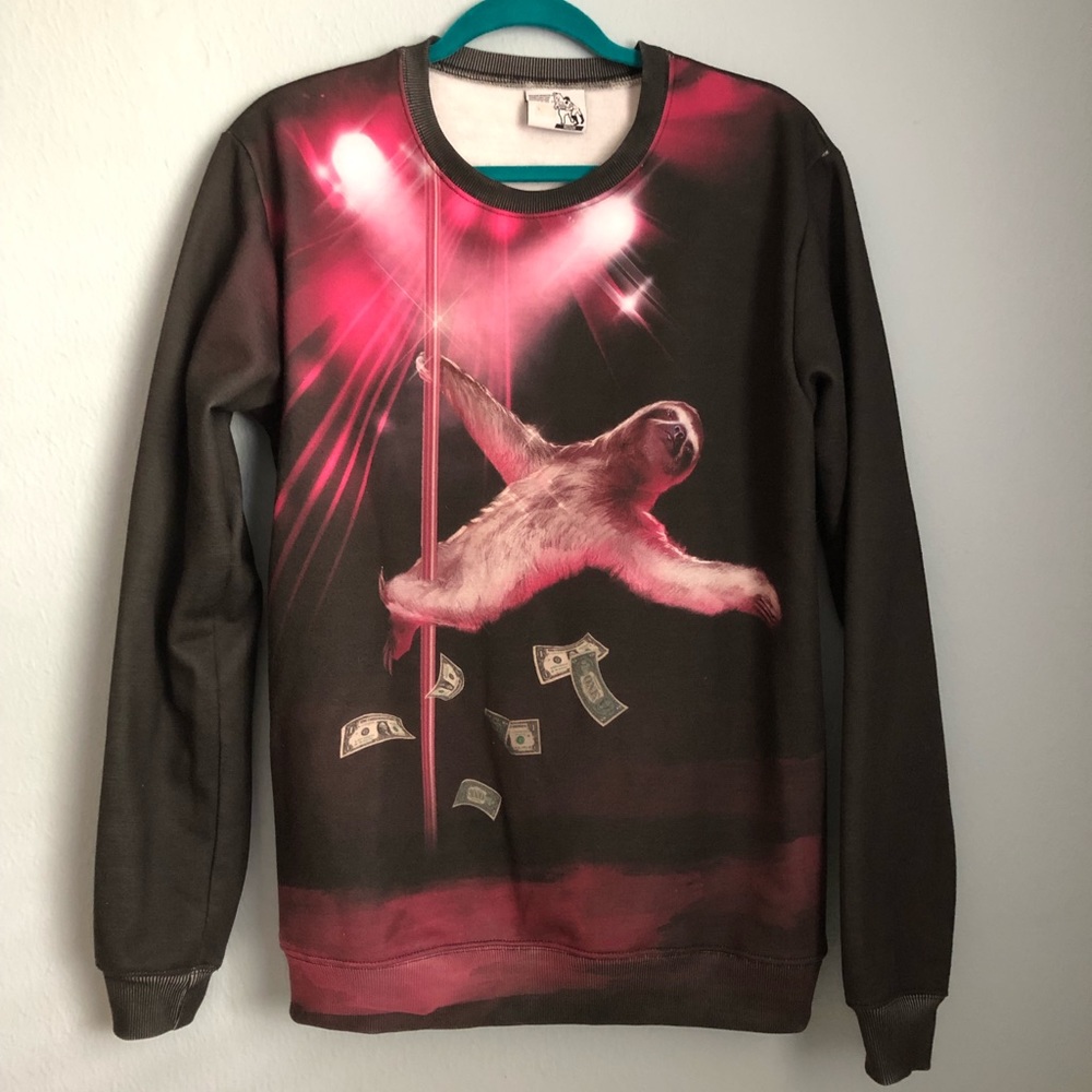 Stripper Sloth pull over sweatshirt